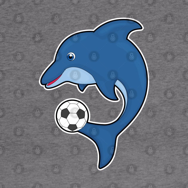 Dolphin as Soccer player with Soccer ball by Markus Schnabel